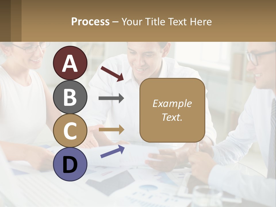 A Group Of Business People Sitting Around A Table PowerPoint Template