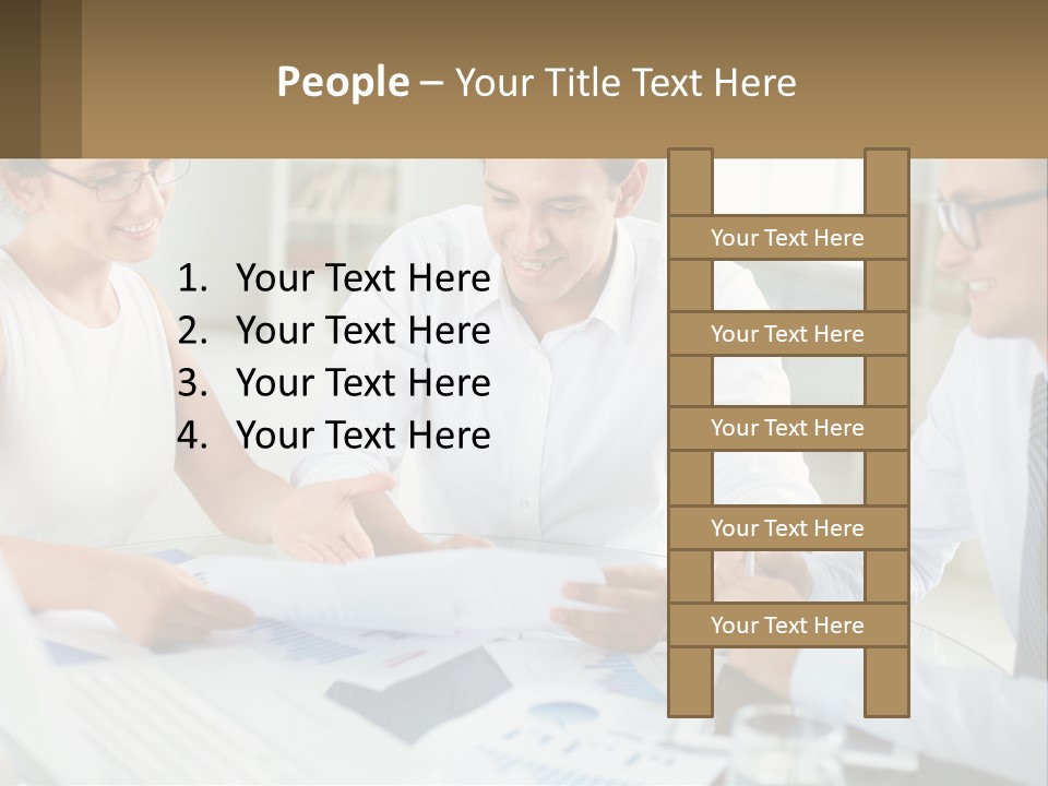 A Group Of Business People Sitting Around A Table PowerPoint Template