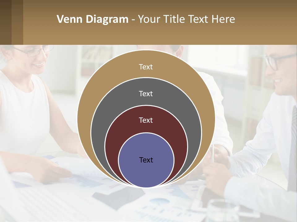 A Group Of Business People Sitting Around A Table PowerPoint Template