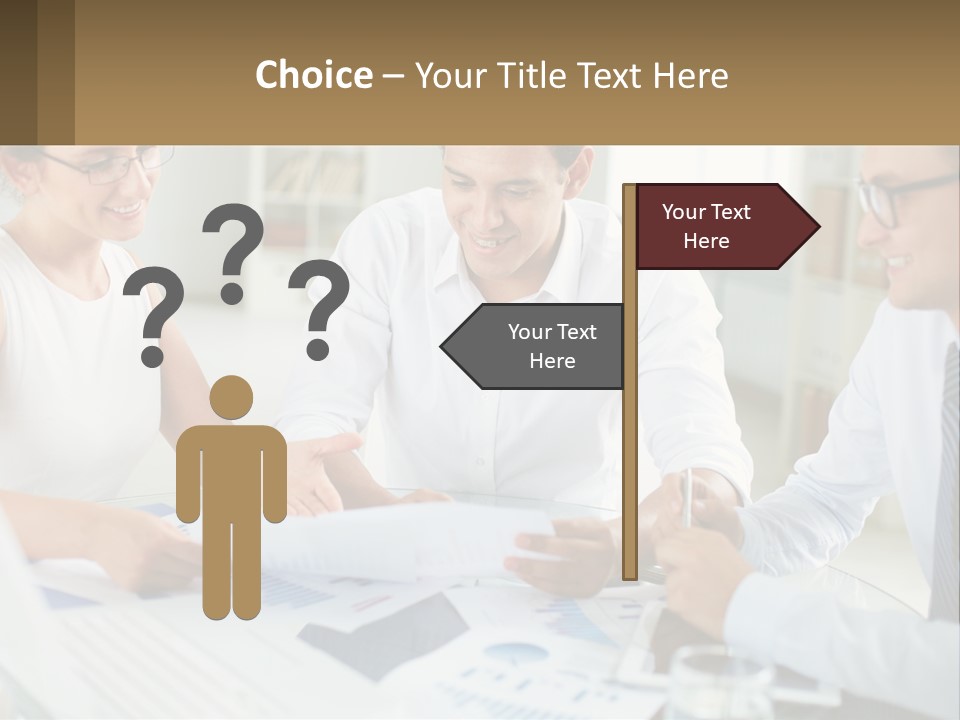 A Group Of Business People Sitting Around A Table PowerPoint Template