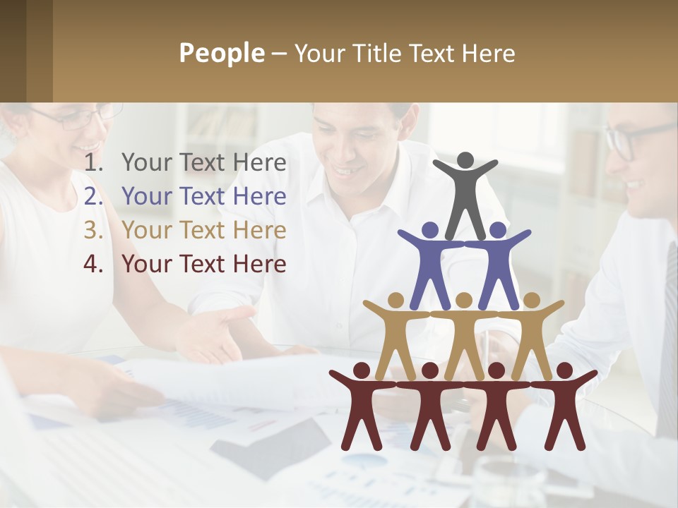 A Group Of Business People Sitting Around A Table PowerPoint Template