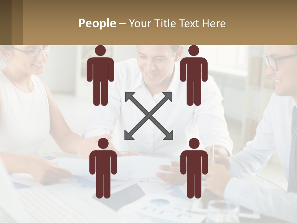A Group Of Business People Sitting Around A Table PowerPoint Template