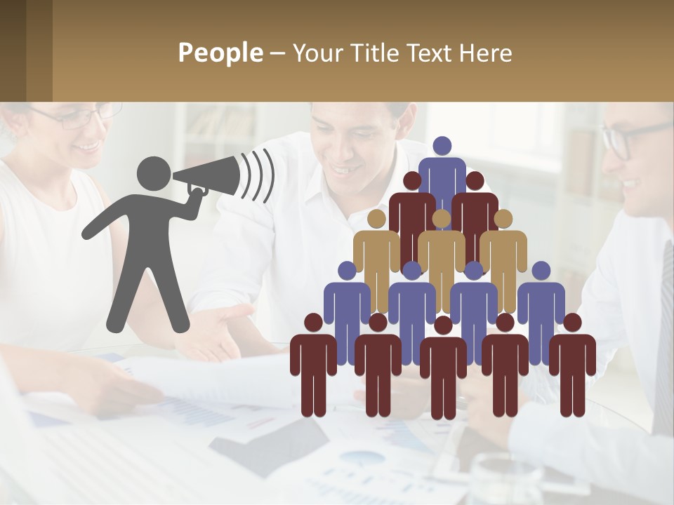 A Group Of Business People Sitting Around A Table PowerPoint Template
