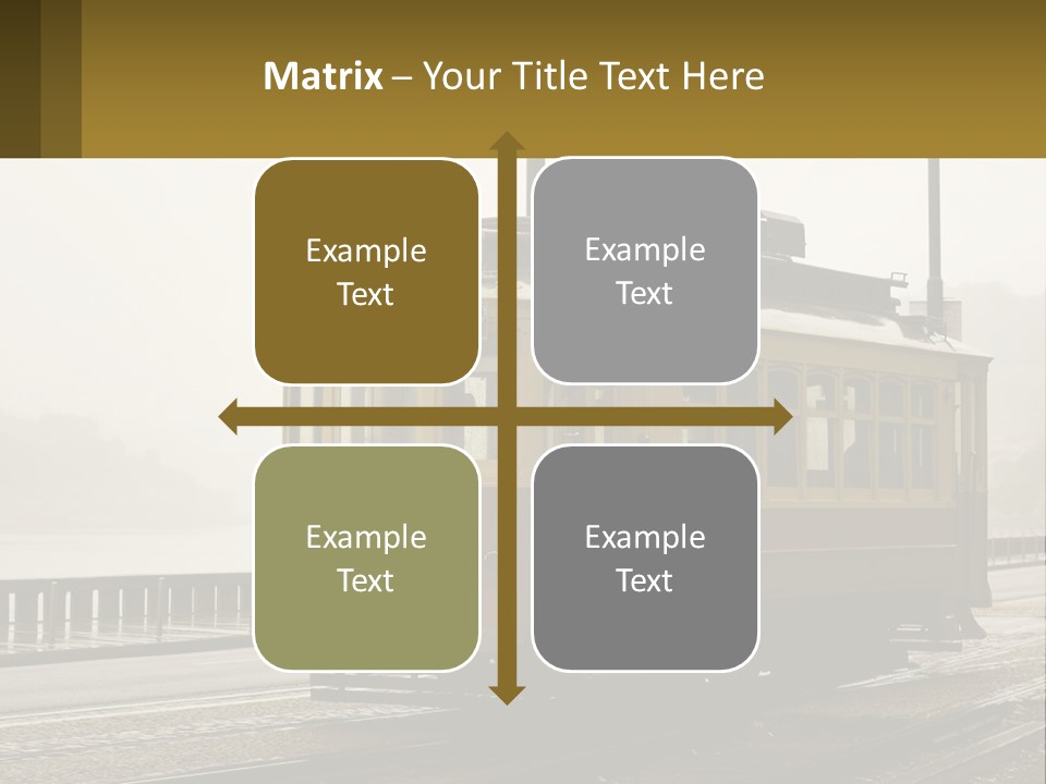 A Yellow Trolley Car On A Train Track PowerPoint Template