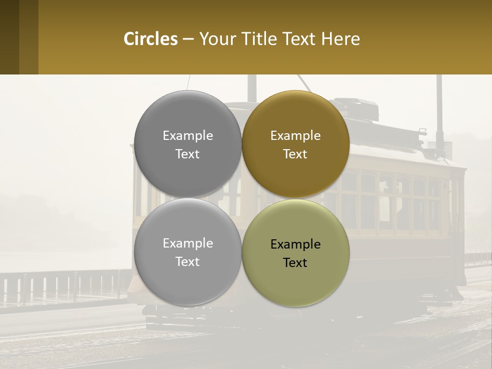 A Yellow Trolley Car On A Train Track PowerPoint Template