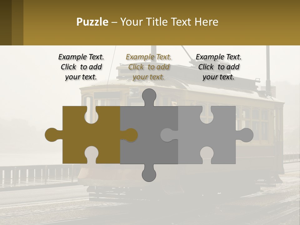 A Yellow Trolley Car On A Train Track PowerPoint Template