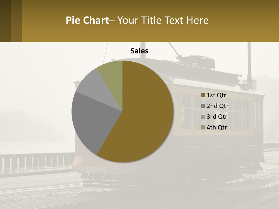 A Yellow Trolley Car On A Train Track PowerPoint Template