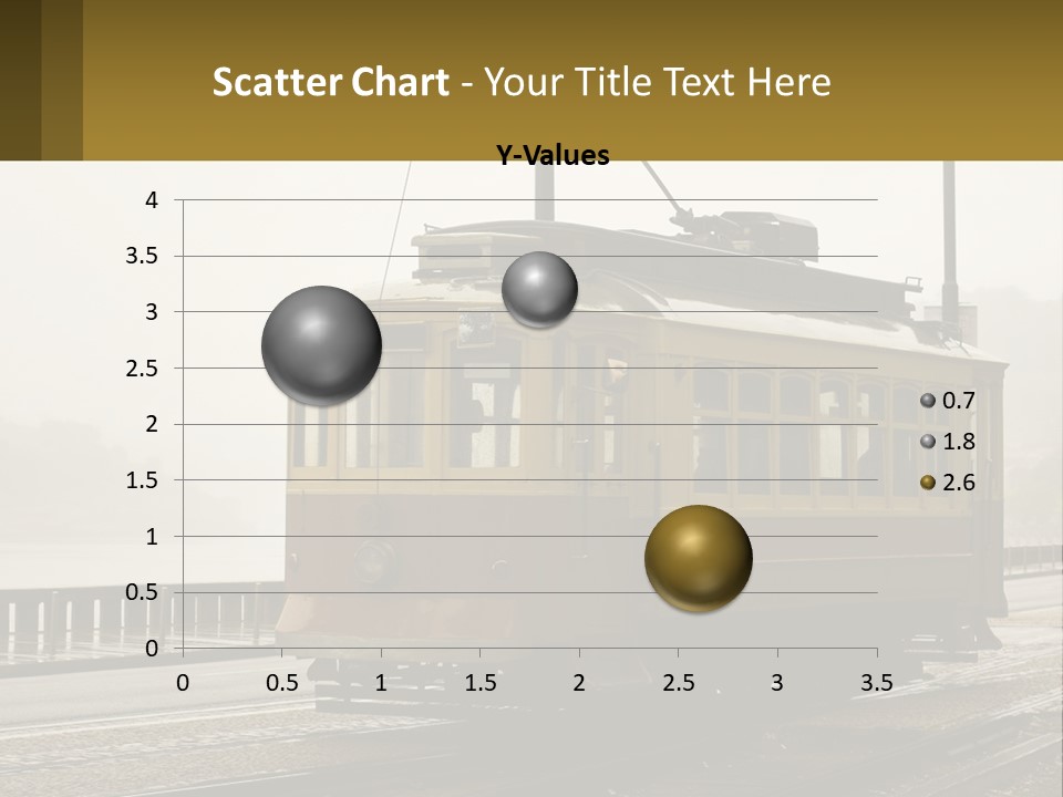 A Yellow Trolley Car On A Train Track PowerPoint Template