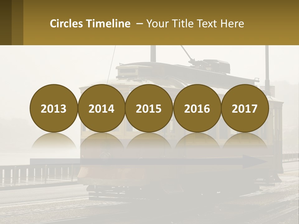 A Yellow Trolley Car On A Train Track PowerPoint Template