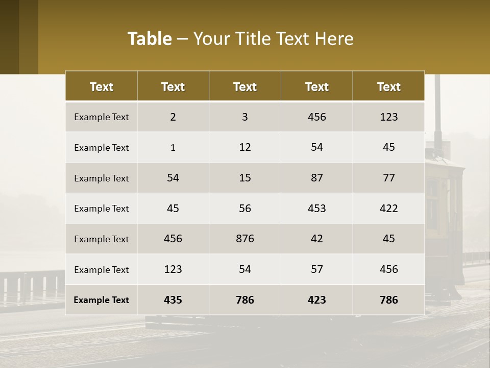 A Yellow Trolley Car On A Train Track PowerPoint Template