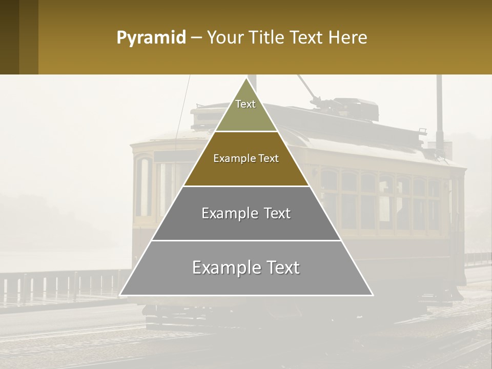 A Yellow Trolley Car On A Train Track PowerPoint Template