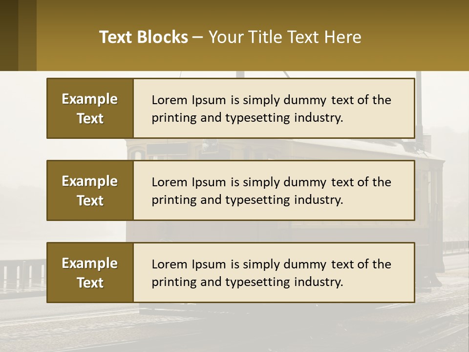A Yellow Trolley Car On A Train Track PowerPoint Template