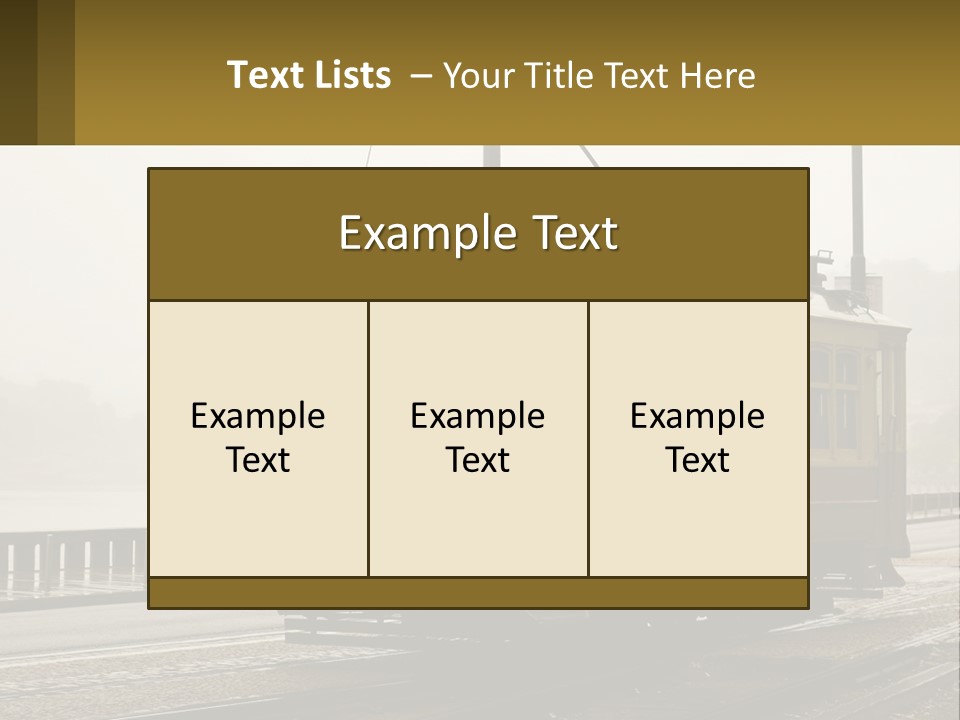 A Yellow Trolley Car On A Train Track PowerPoint Template