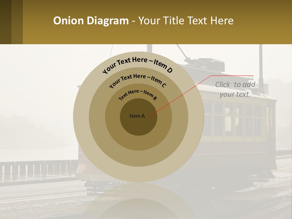 A Yellow Trolley Car On A Train Track PowerPoint Template