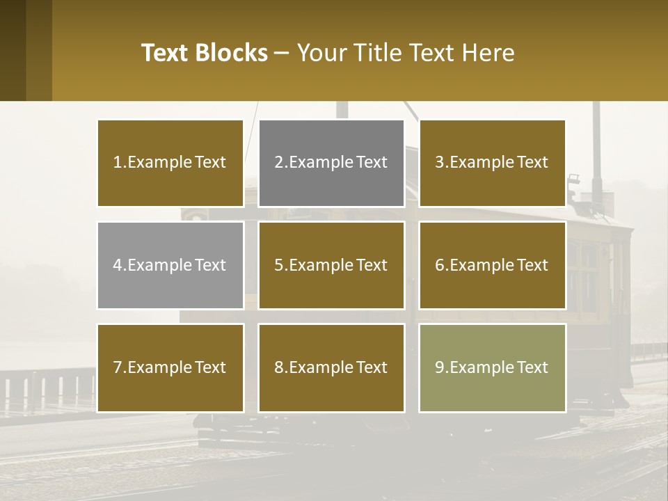 A Yellow Trolley Car On A Train Track PowerPoint Template