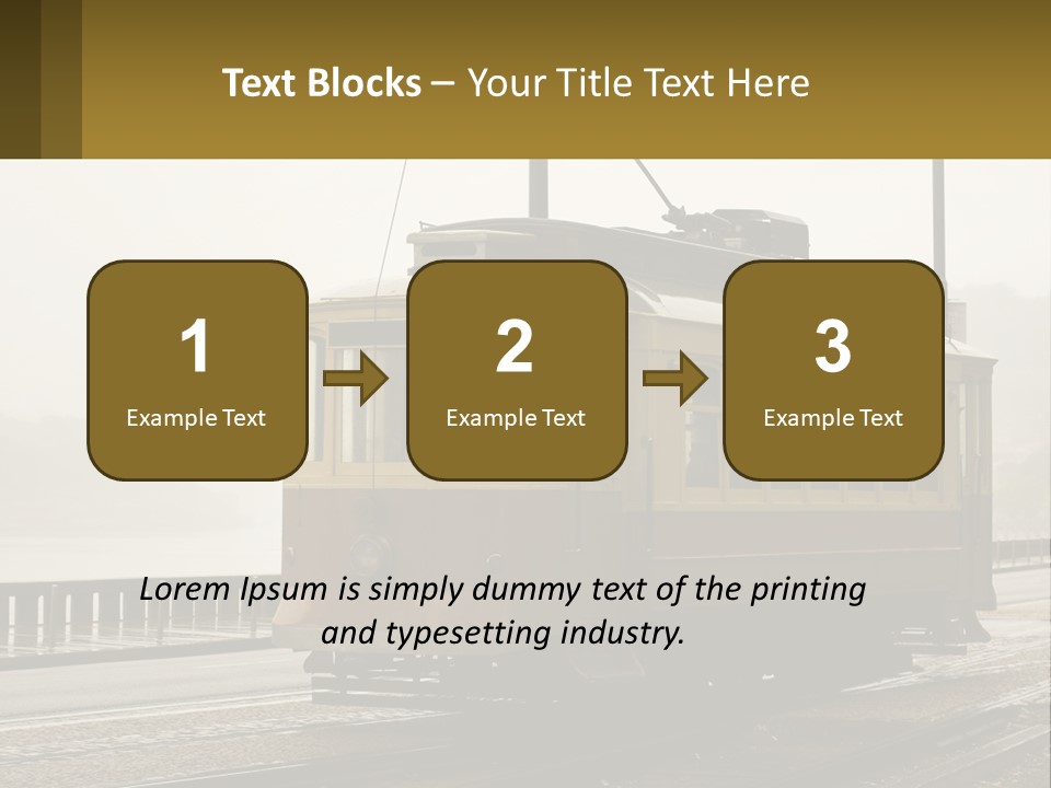 A Yellow Trolley Car On A Train Track PowerPoint Template