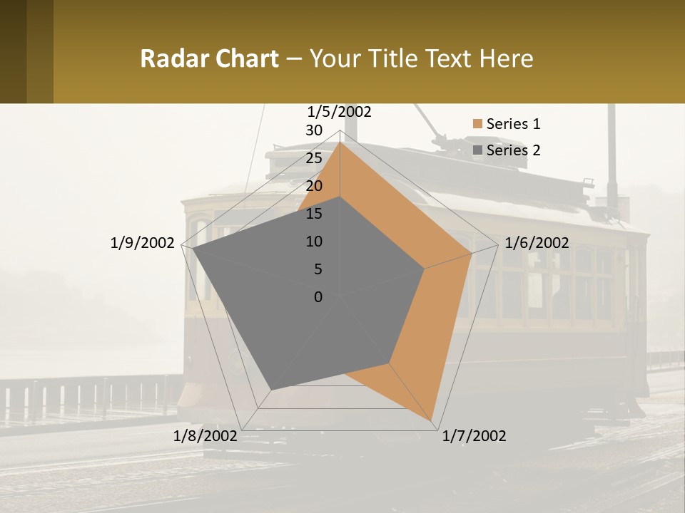A Yellow Trolley Car On A Train Track PowerPoint Template