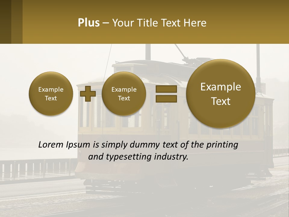 A Yellow Trolley Car On A Train Track PowerPoint Template