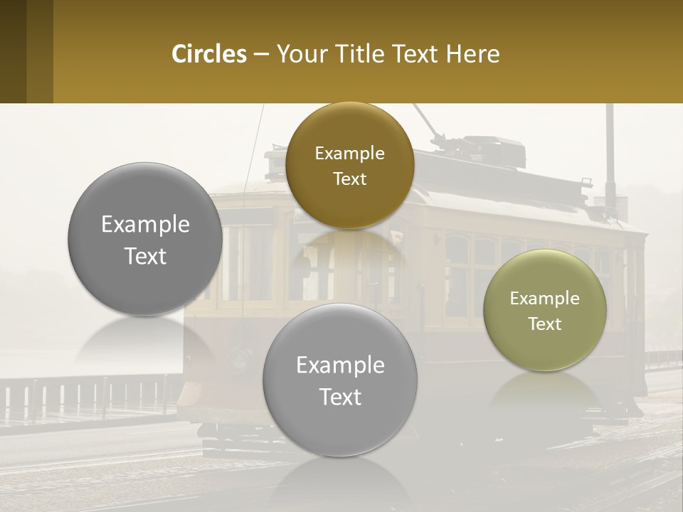 A Yellow Trolley Car On A Train Track PowerPoint Template