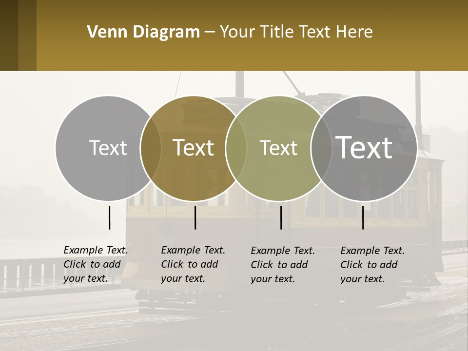 A Yellow Trolley Car On A Train Track PowerPoint Template