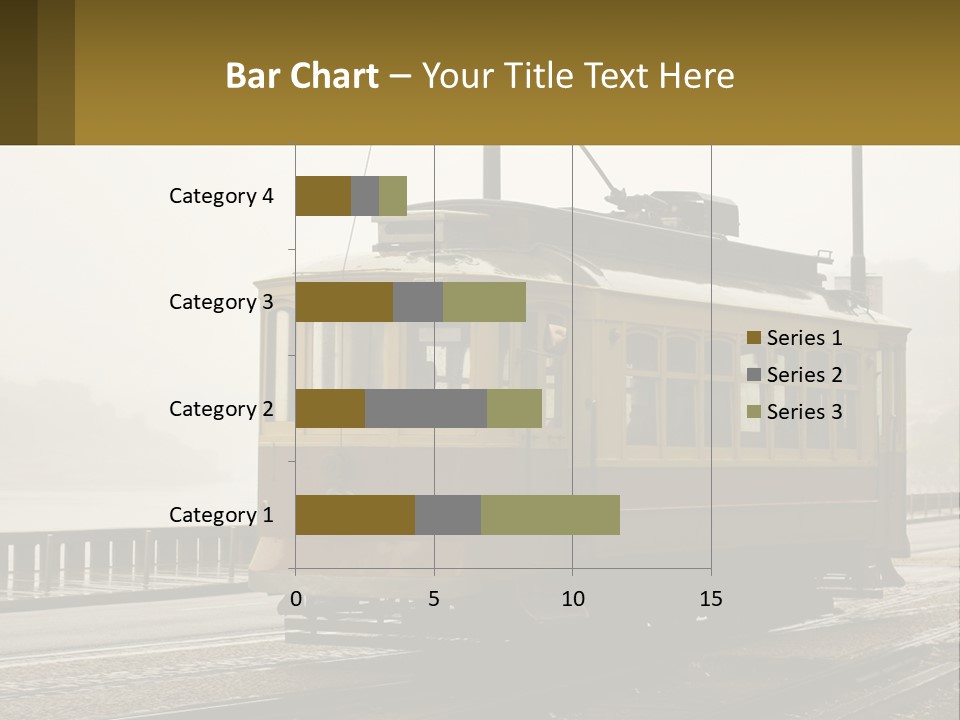 A Yellow Trolley Car On A Train Track PowerPoint Template