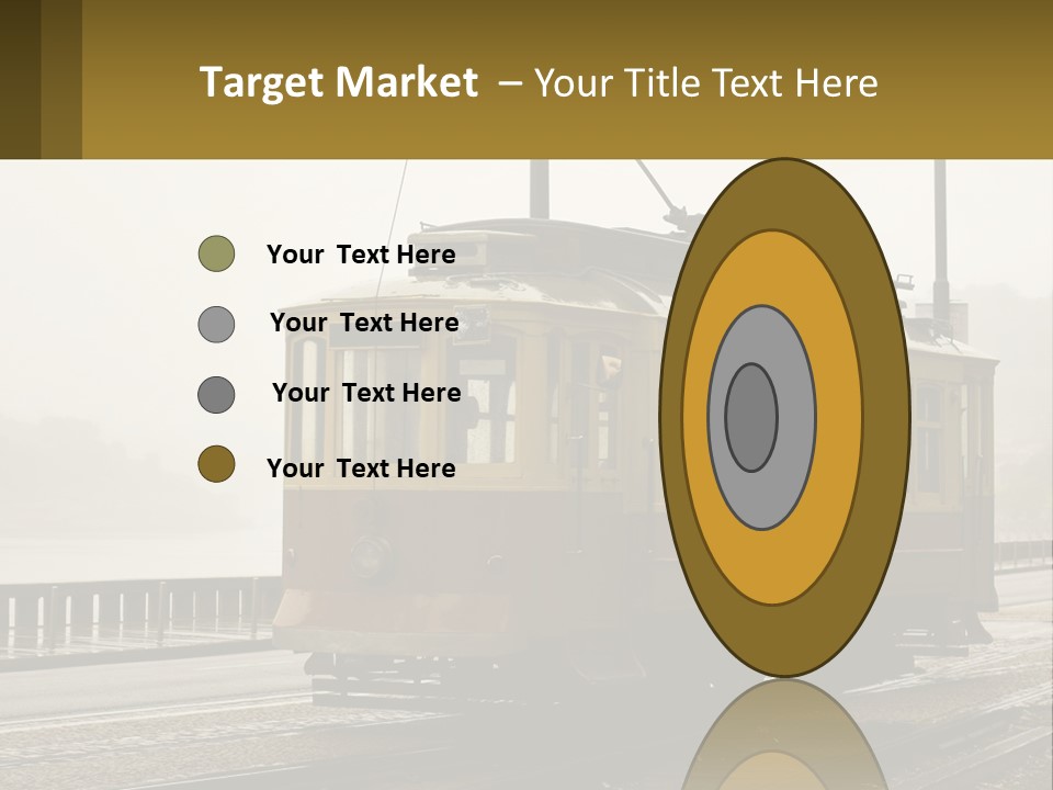 A Yellow Trolley Car On A Train Track PowerPoint Template