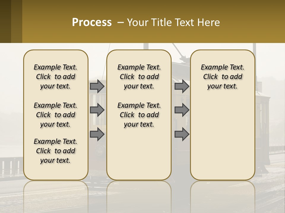 A Yellow Trolley Car On A Train Track PowerPoint Template