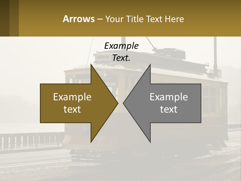 A Yellow Trolley Car On A Train Track PowerPoint Template