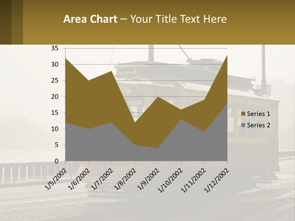 A Yellow Trolley Car On A Train Track PowerPoint Template