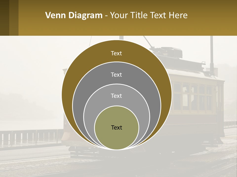 A Yellow Trolley Car On A Train Track PowerPoint Template