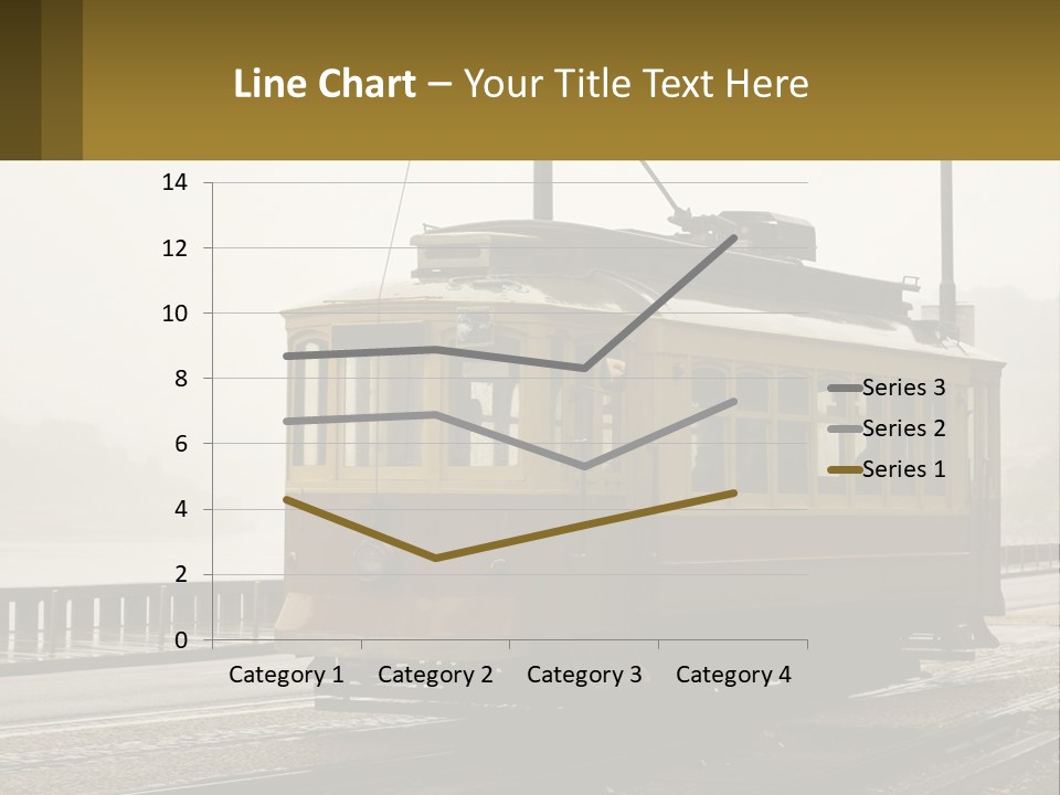 A Yellow Trolley Car On A Train Track PowerPoint Template
