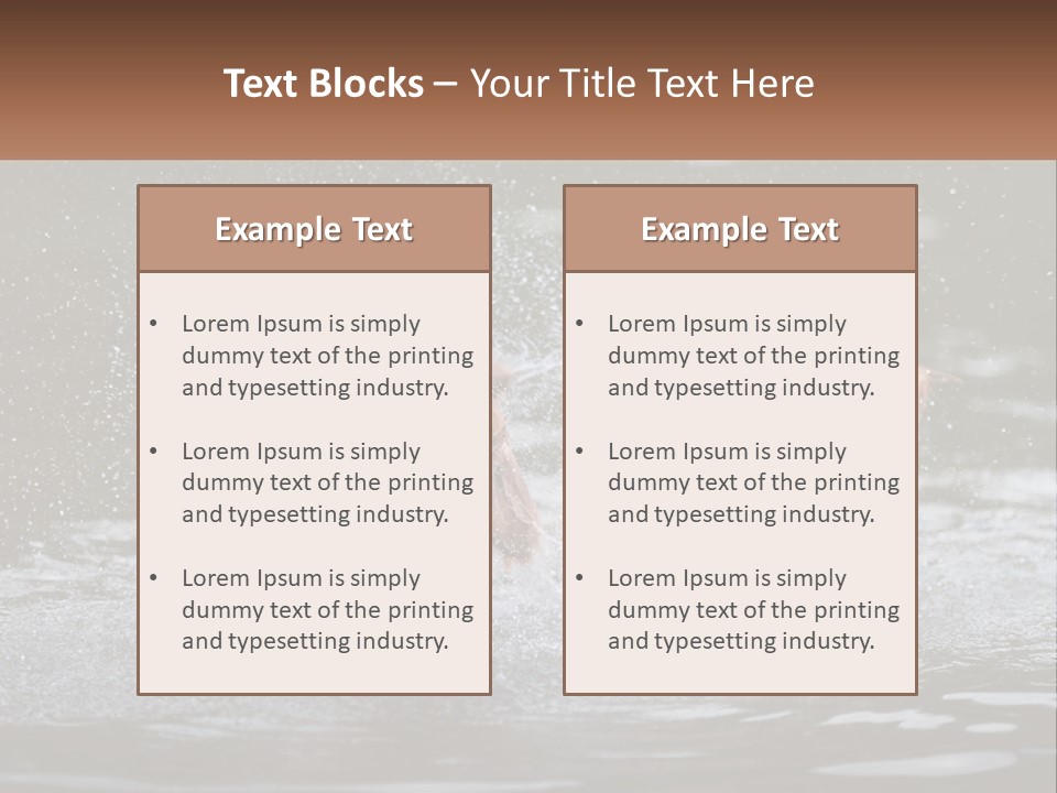 Two Brown Dogs Splashing In A Body Of Water PowerPoint Template