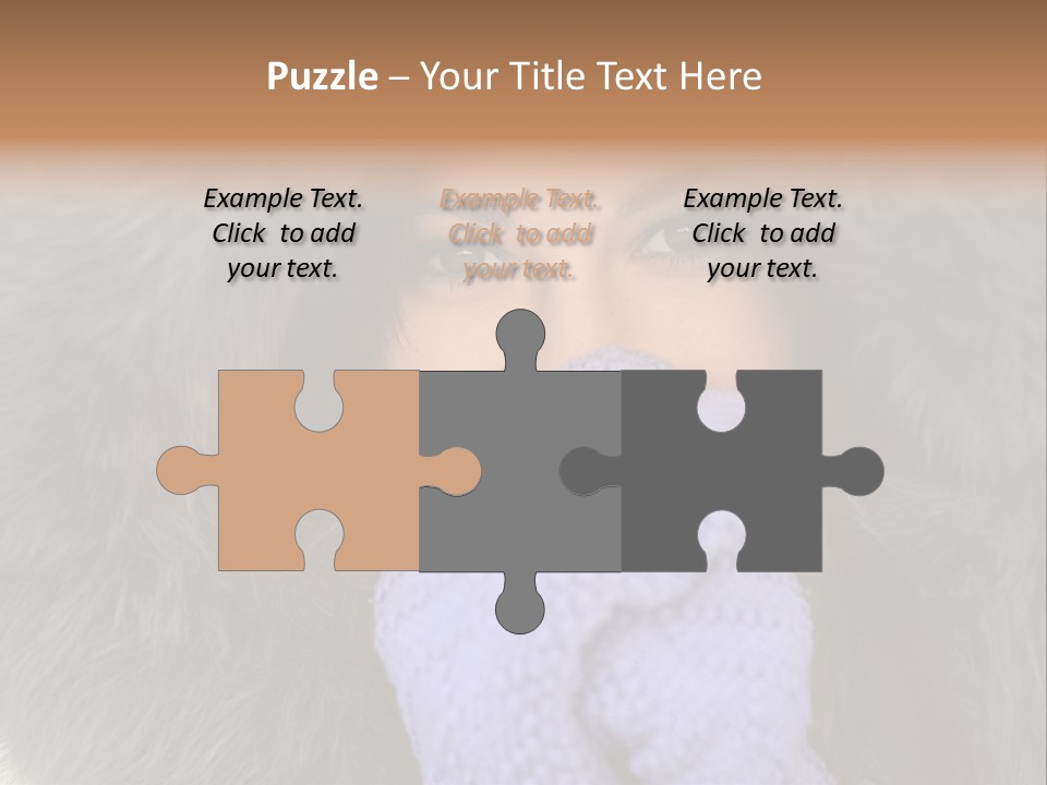 A Woman Wearing A Purple Mitt And A Fur Coat PowerPoint Template