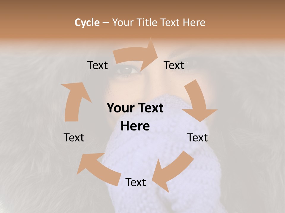 A Woman Wearing A Purple Mitt And A Fur Coat PowerPoint Template