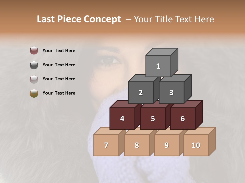 A Woman Wearing A Purple Mitt And A Fur Coat PowerPoint Template