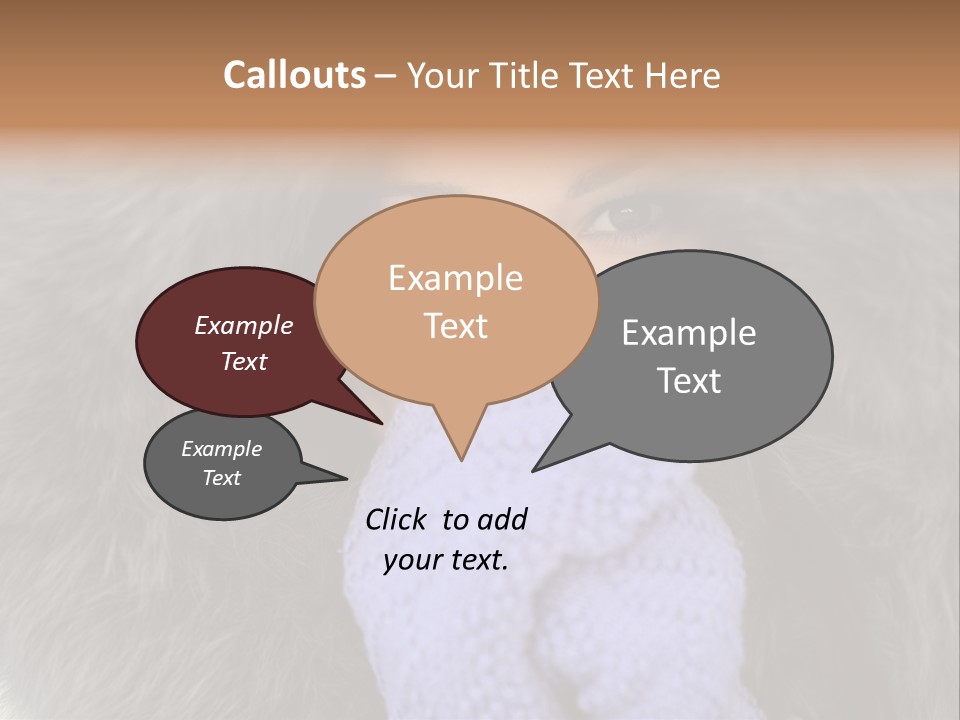 A Woman Wearing A Purple Mitt And A Fur Coat PowerPoint Template