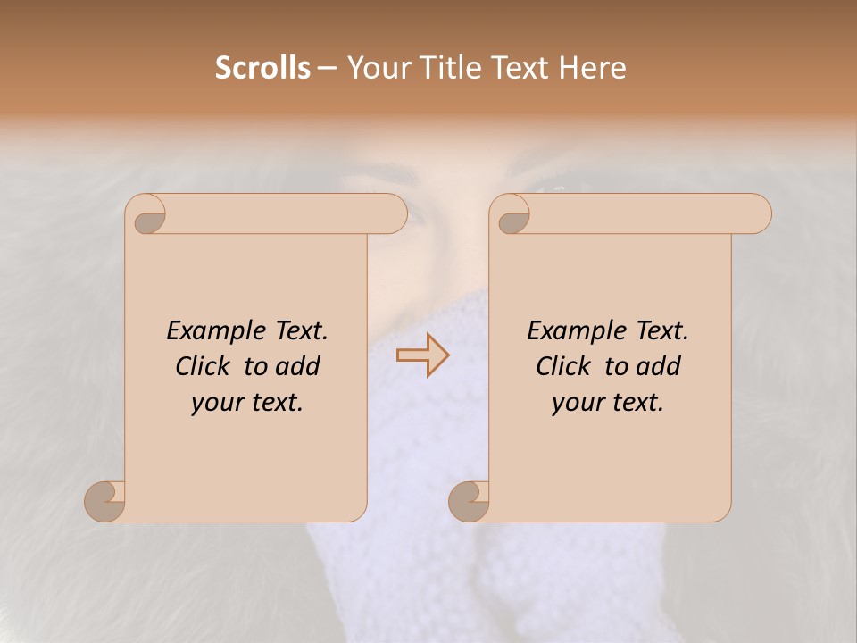 A Woman Wearing A Purple Mitt And A Fur Coat PowerPoint Template