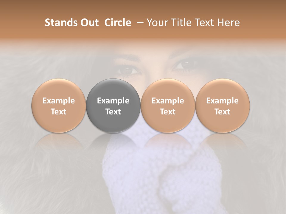 A Woman Wearing A Purple Mitt And A Fur Coat PowerPoint Template