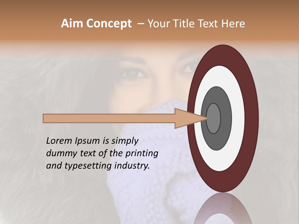 A Woman Wearing A Purple Mitt And A Fur Coat PowerPoint Template