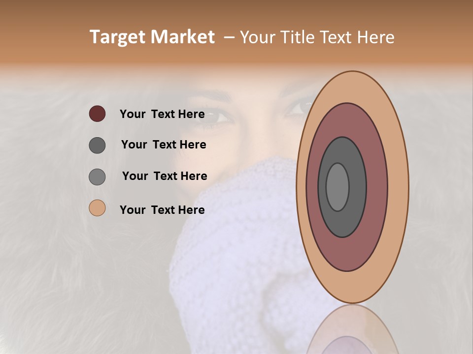 A Woman Wearing A Purple Mitt And A Fur Coat PowerPoint Template