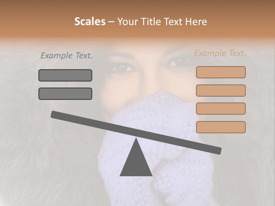 A Woman Wearing A Purple Mitt And A Fur Coat PowerPoint Template