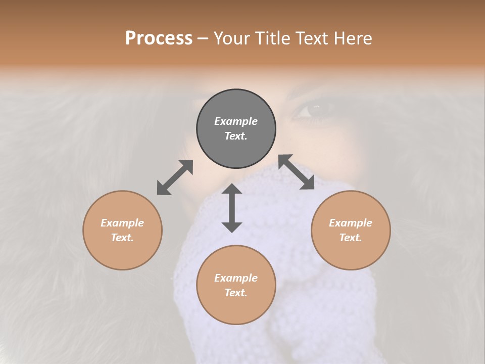 A Woman Wearing A Purple Mitt And A Fur Coat PowerPoint Template