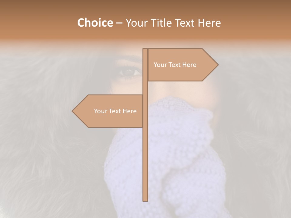 A Woman Wearing A Purple Mitt And A Fur Coat PowerPoint Template