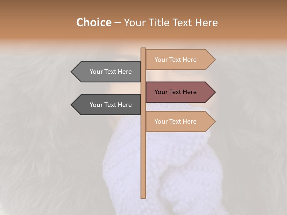 A Woman Wearing A Purple Mitt And A Fur Coat PowerPoint Template