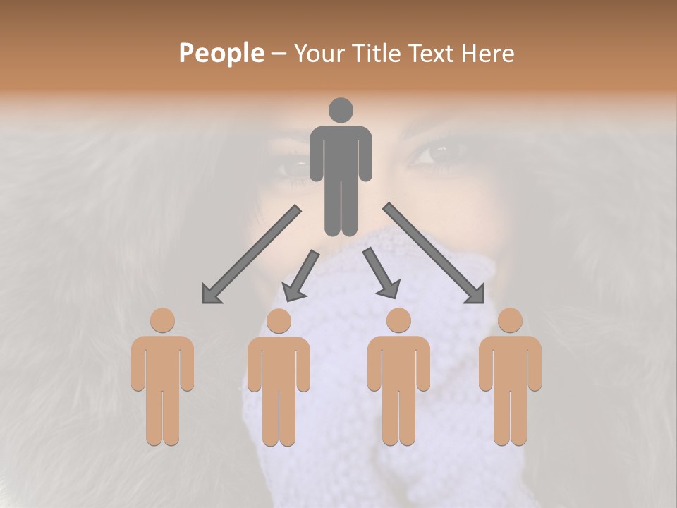 A Woman Wearing A Purple Mitt And A Fur Coat PowerPoint Template