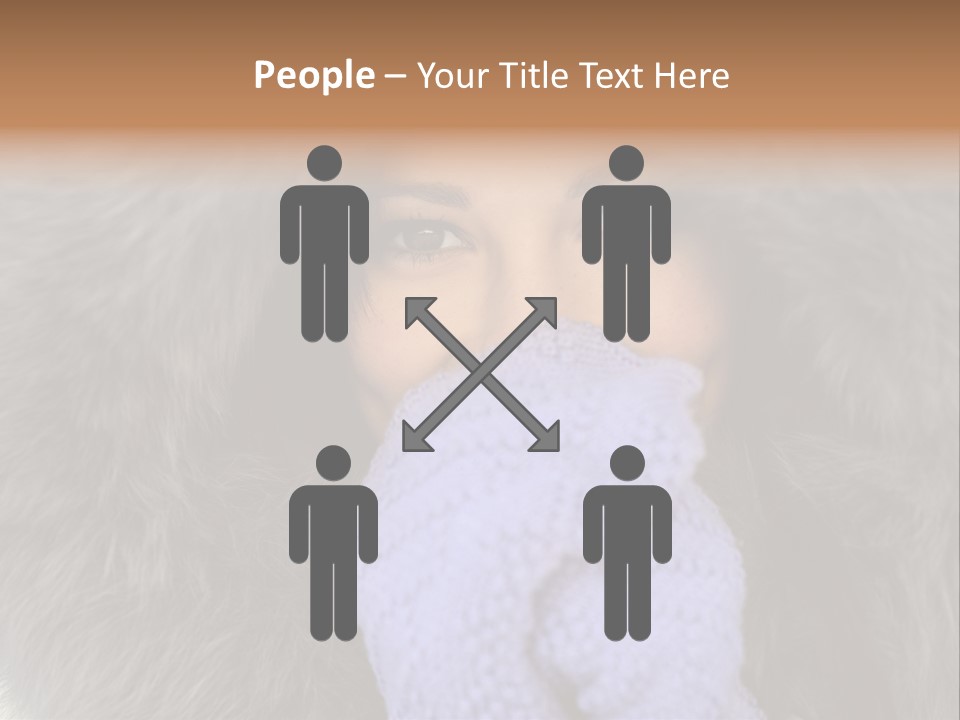 A Woman Wearing A Purple Mitt And A Fur Coat PowerPoint Template