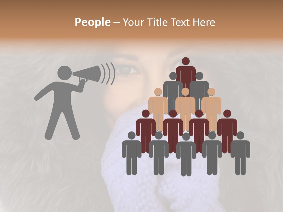 A Woman Wearing A Purple Mitt And A Fur Coat PowerPoint Template