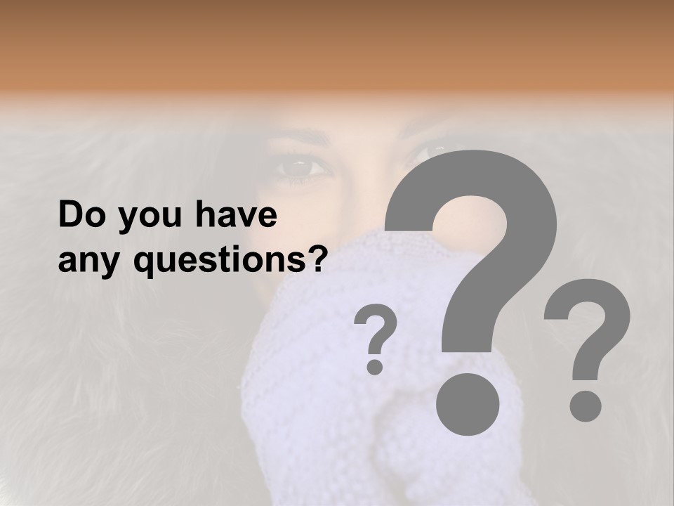 A Woman Wearing A Purple Mitt And A Fur Coat PowerPoint Template