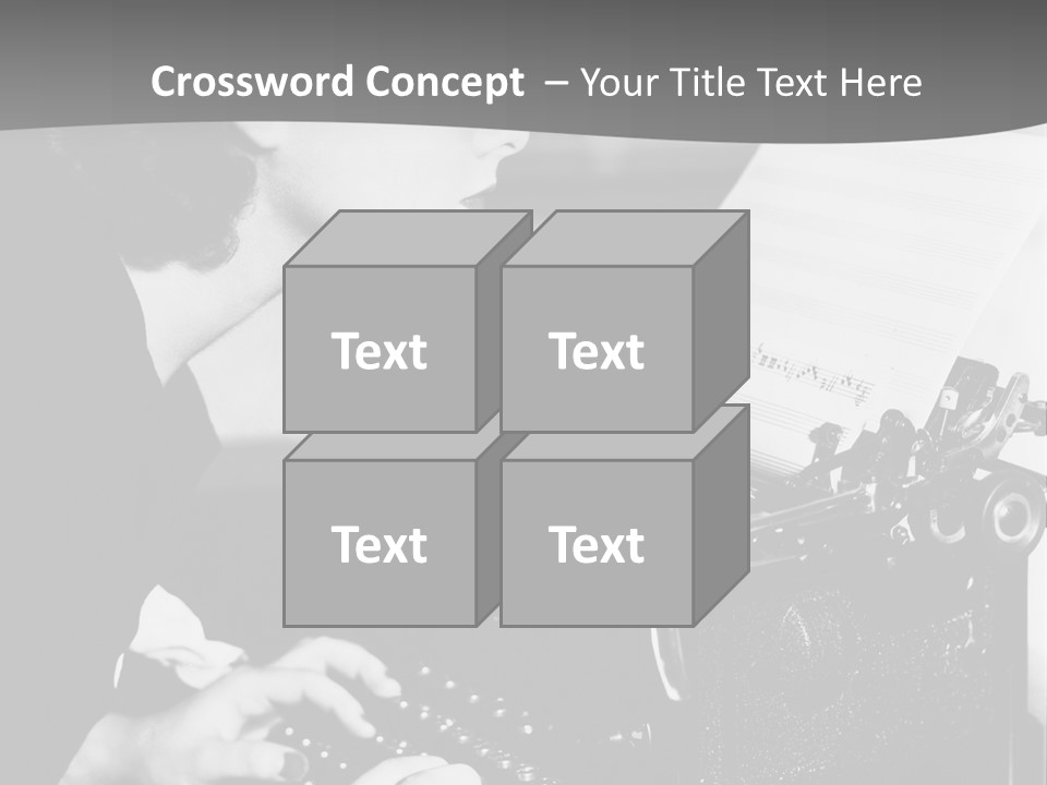 A Woman Typing On An Old Typewriter PowerPoint Template