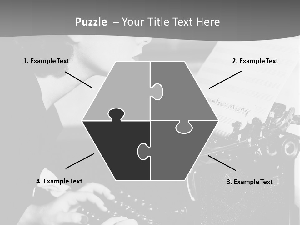 A Woman Typing On An Old Typewriter PowerPoint Template